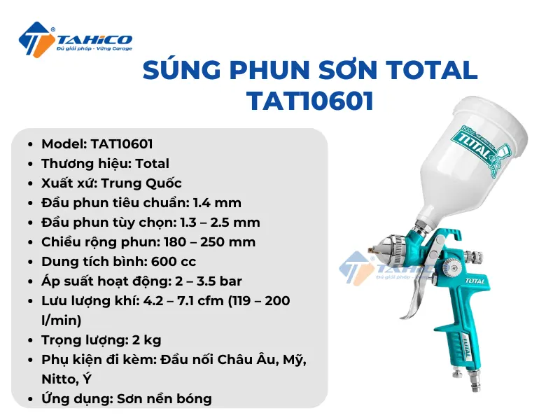 Súng phun sơn Total TAT10601, TAT10605