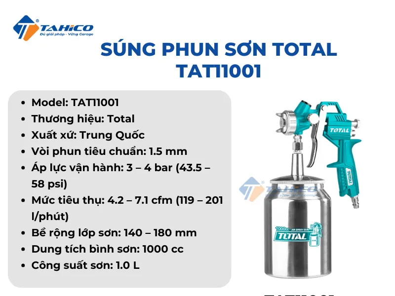 Súng phun sơn Total TAT11001, TAT11002, TAT11004, TAT11005