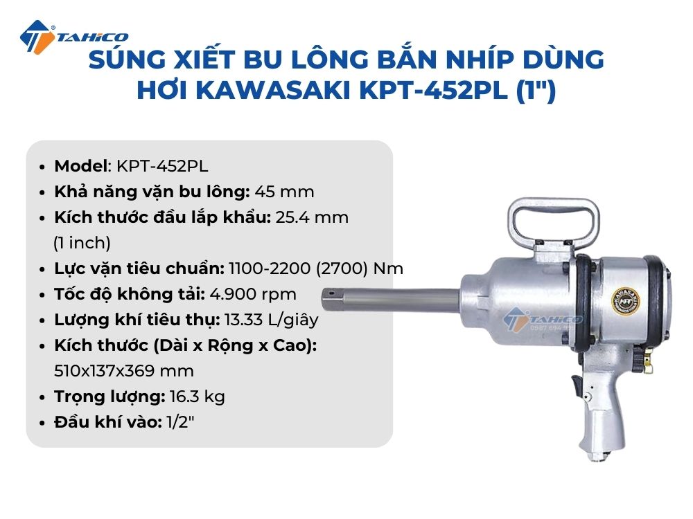 Đặc điểm Kawasaki KPT-452P và KPT-452PL (1")