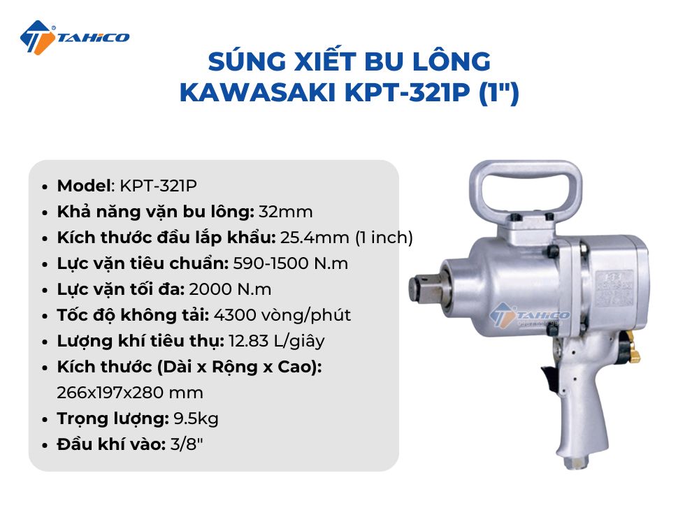 Súng xiết bulong Kawasaki KPT-321P và KPT-321PL (1 inch)