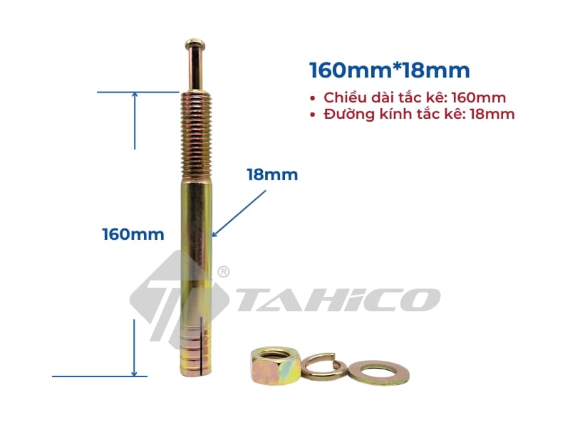 Tắc kê đinh zin lắp cầu nâng ô tô 18mmx160mm