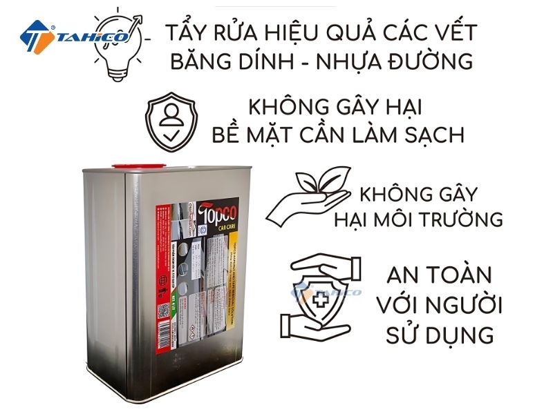 Đặc điểm tẩy băng dính nhựa đường đa năng Topco