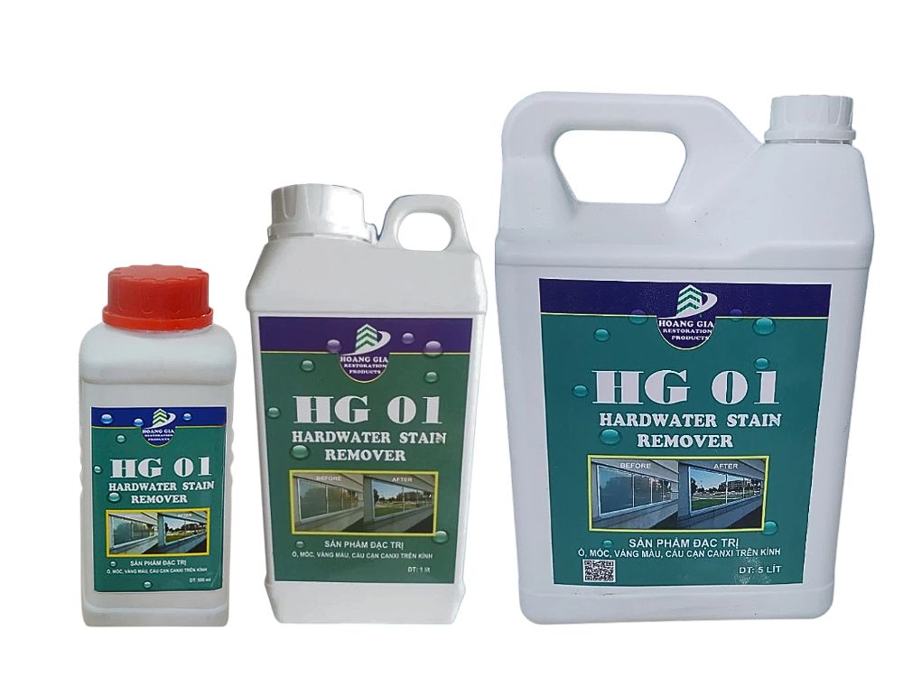 Tẩy ố, cặn trên kính HG-01 Hardwater Stain Remover | 500ml, 1 lít, 5 lít