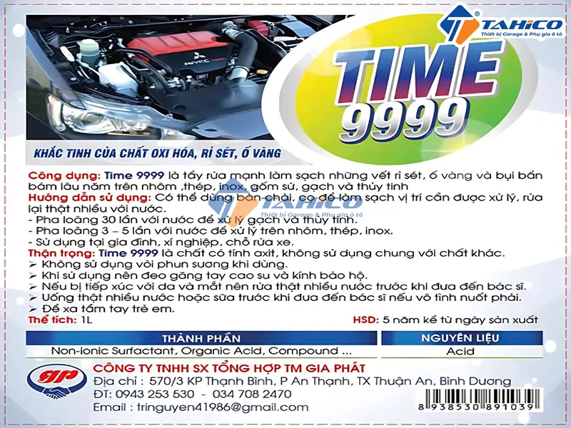 Tẩy rửa oxi hóa rỉ sét ố vàng Time9999