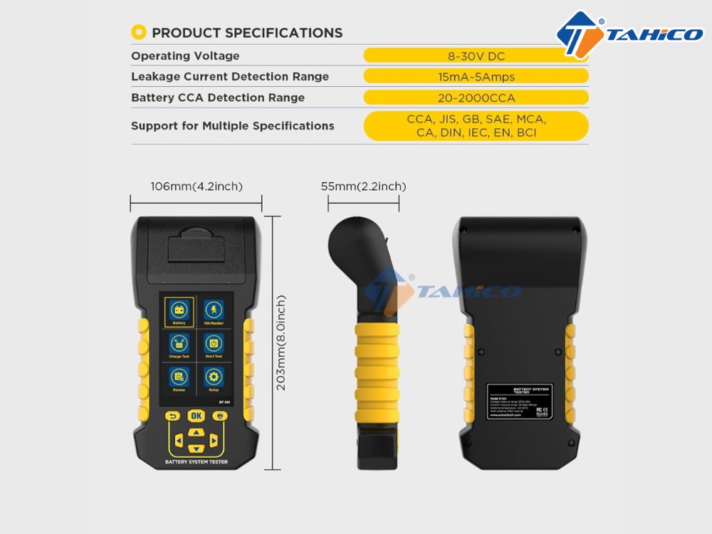 Thiết bị kiểm tra bình ắc quy Autool BT880 | 8-30V một chiều