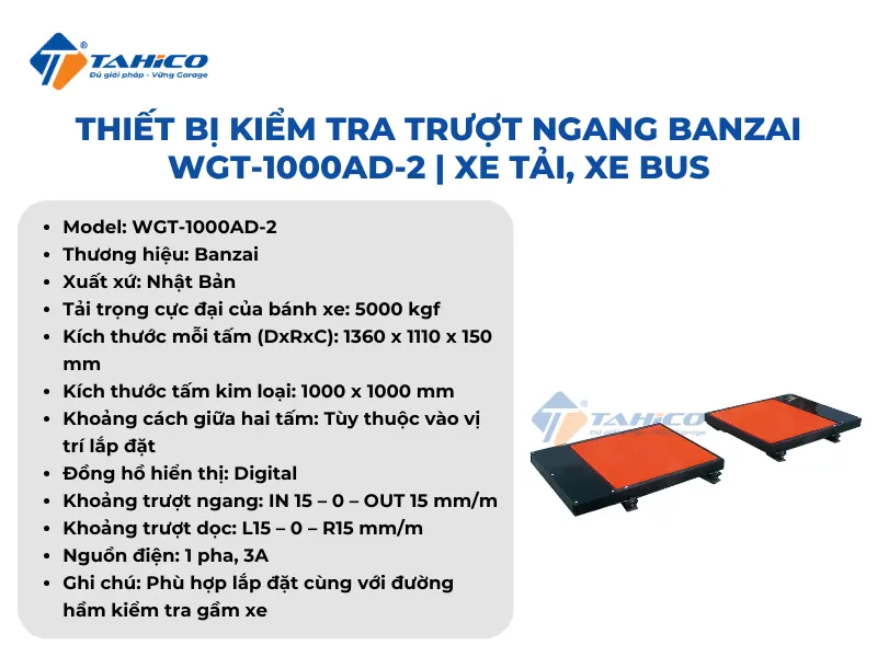 Đặc điểm tính năng Banzai WGT-1000AD-2