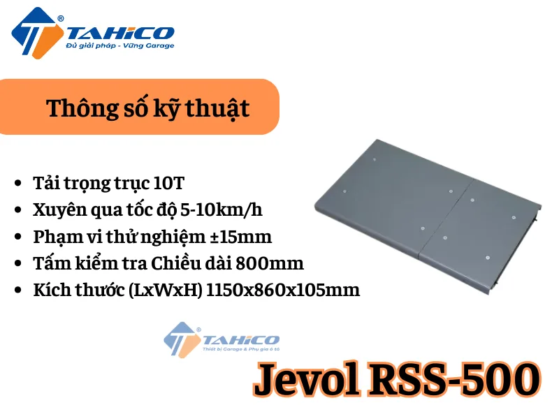 Đặc điểm Thiết bị kiểm tra trượt ngang Jevol RSS-500