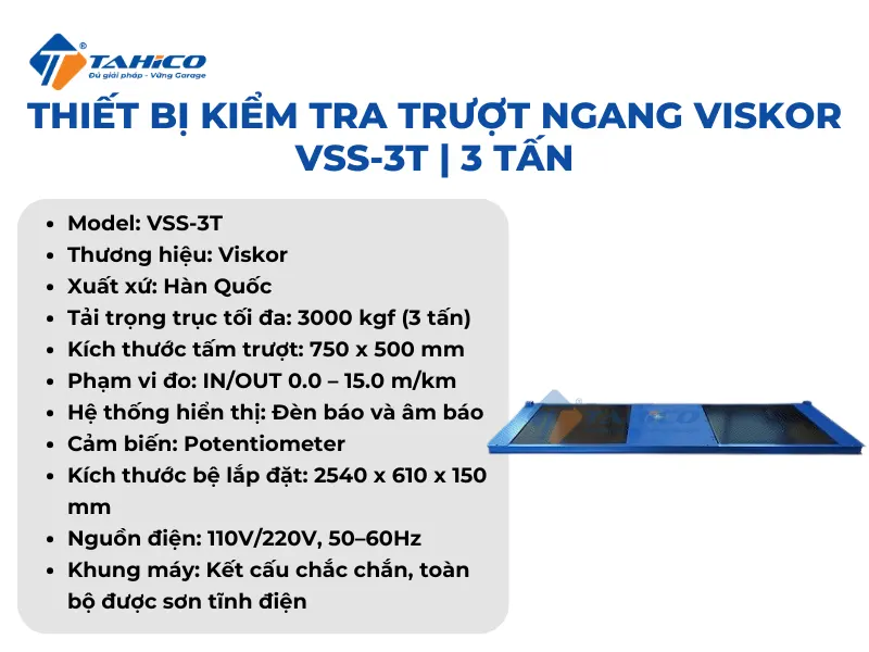 Thiết bị kiểm tra trượt ngang Viskor VSS-3T | 3 tấn