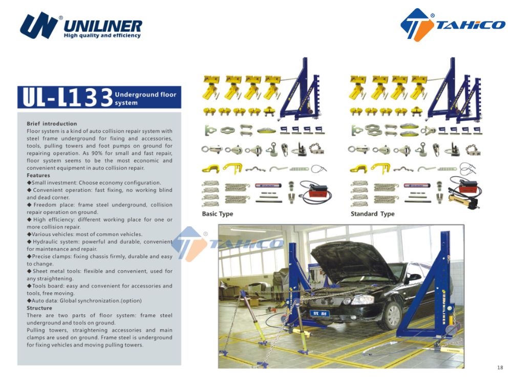 Đặc điểm thiết bị nắn khung xe đặt chìm Uniliner UL-133