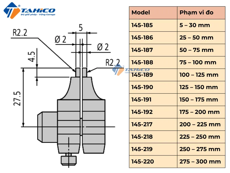 Hình ảnh sản phẩm Thước panme đo trong cơ khí Mitutoyo 145 Series - 5~100/0.01mm