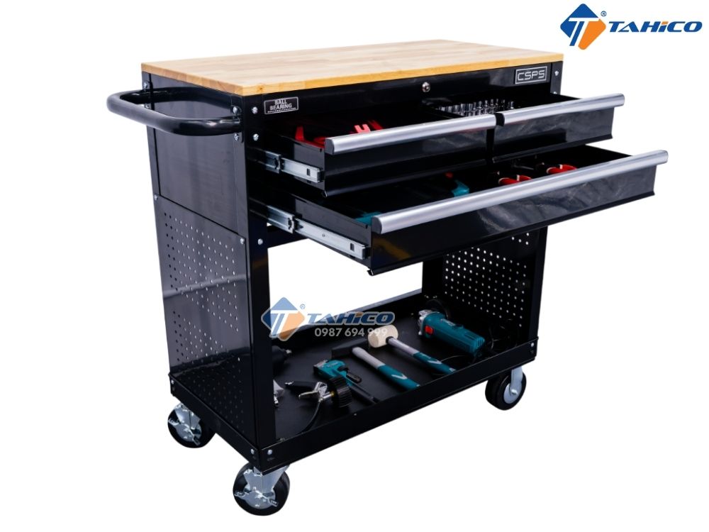 Tủ di động 3 hộc kéo CSPS 91cm | Màu đen