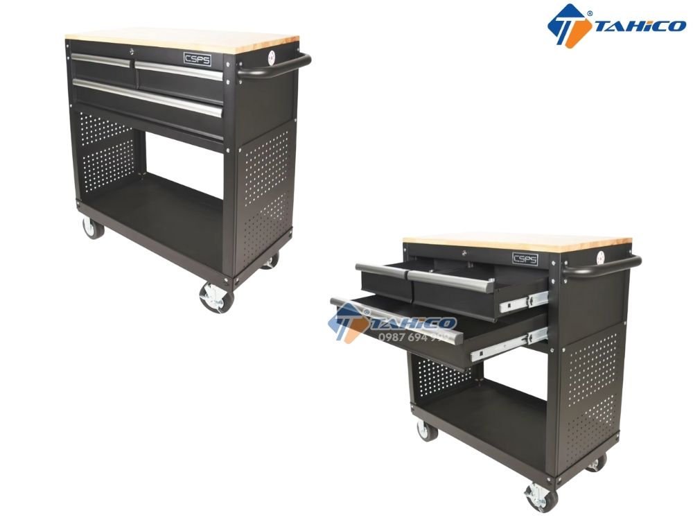 Tủ di động 3 hộc kéo CSPS 91cm | Màu đen