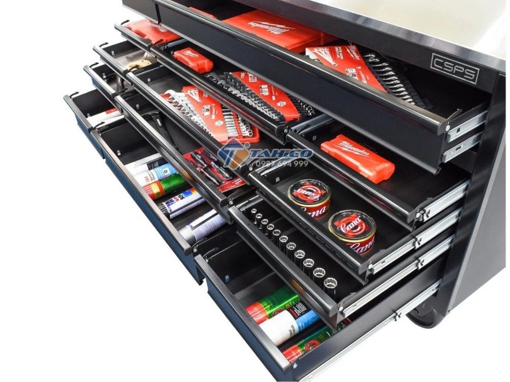 Tủ dụng cụ 14 hộc kéo CSPS 183cm | Màu đen/xanh
