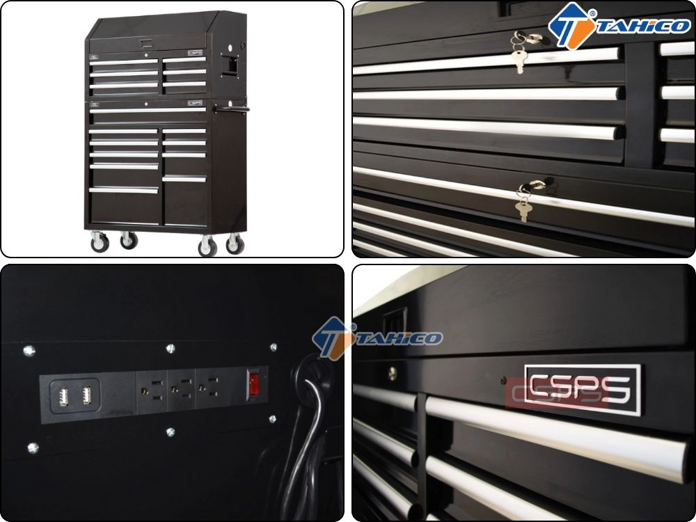 Tủ dụng cụ 16 hộc kéo CSPS 104cm | Màu đen