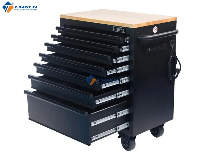 Tủ dụng cụ 7 hộc kéo CSPS 76cm | Màu đen, trắng, vàng