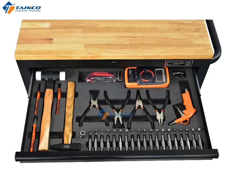 Tủ dụng cụ 7 hộc kéo CSPS 76cm | Màu đen, trắng, vàng