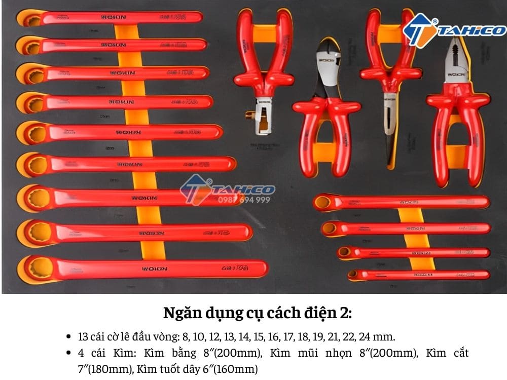 Tủ dụng cụ cách điện Wokin 569967 69 chi tiết