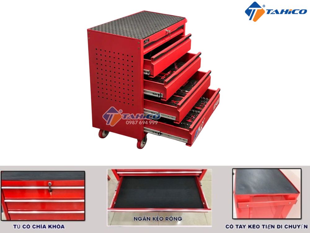 Tủ đựng đồ nghề 5 ngăn kéo ALLY QT-05/ QT-05.04N | Có bánh xe
