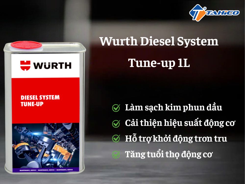 Vệ sinh kim phun dầu Wurth Diesel System Tune-up 1L