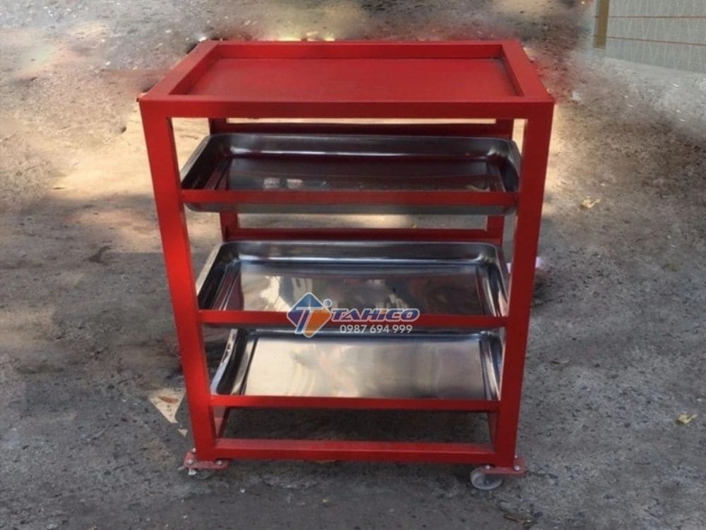 Xe đựng đồ nghề 3 máng inox Lộc Phát X3MIN