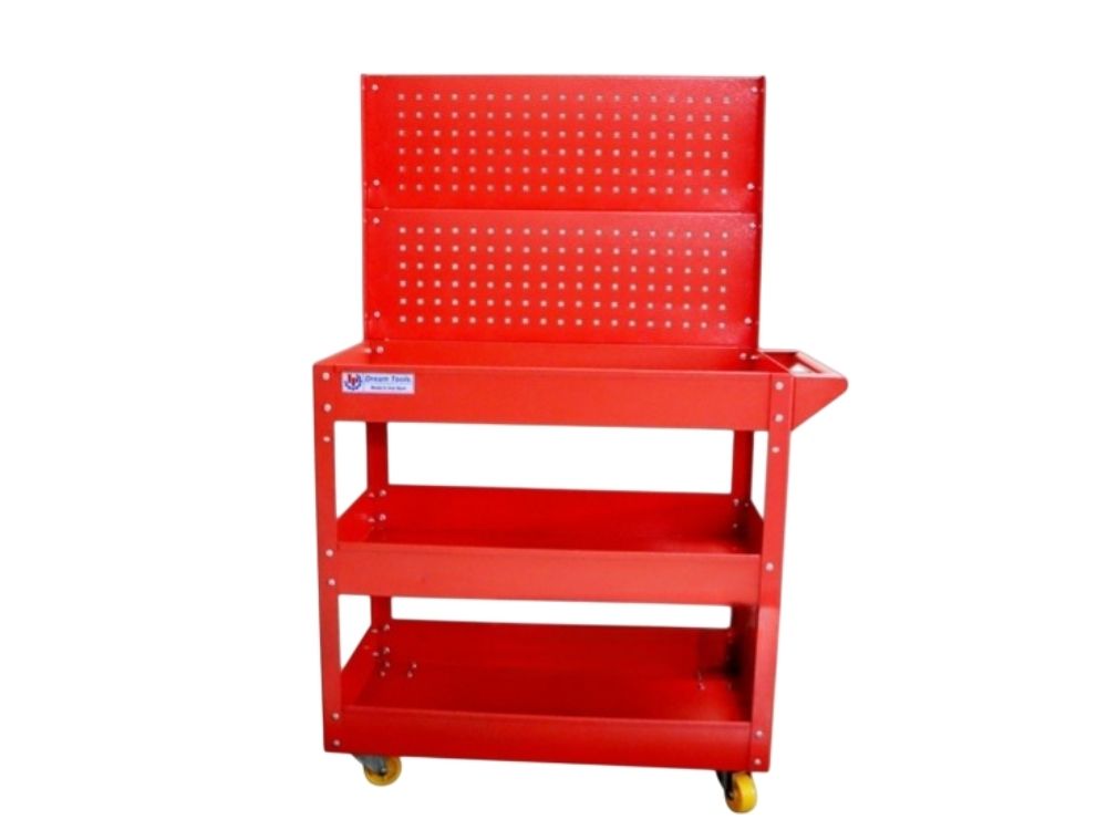 Xe đựng đồ nghề 3 ngăn có bảng treo dụng cụ Lộc Phát XD3NPT