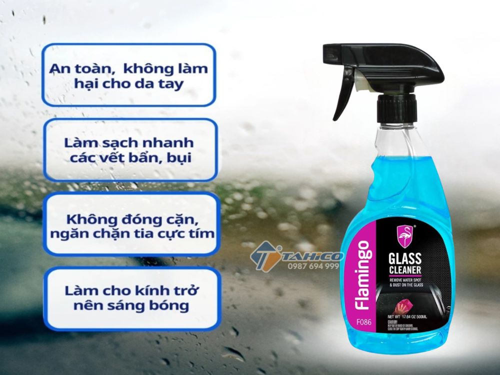 Xịt rửa kính Flamingo Glass Cleaner F086 500ml